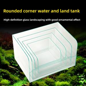 Jin Jing Vijf-Lijn Ultra-Witte Land-En Wateraquarium, Aquarium In Plantenstijl, Ultrawitte Glazen Amfibieënregenwoudtank - Product Image 2