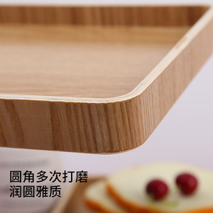 Plateau de service rectangulaire en bois composite de frêne, style simple, pour le thé, le café, le pain, les fruits - Product Image 2