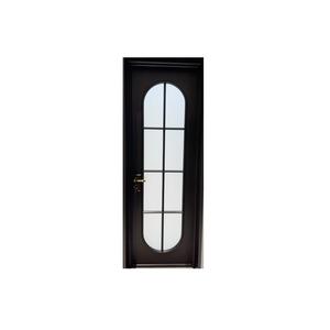 Puerta de baño de aleación de aluminio de doble celosía de vidrio bingchen Changhong, arco de estilo francés, aplicación Interior/Exterior plana - Product Image 4