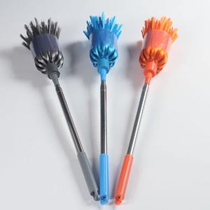 Telescopic Cleaning <b>Brush</b> 2.28m <b>Extendable</b> Stainless Steel Multi Functional For Dust Cleaning Tools Orange Blue Gray - Product Image 1