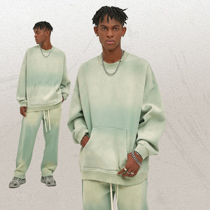 Chất Lượng Cao Cổ Điển Axit Rửa Bông Trống Quá Khổ Tùy Chỉnh Áo Người Đàn Ông Nặng Của Áo - Product Image 4