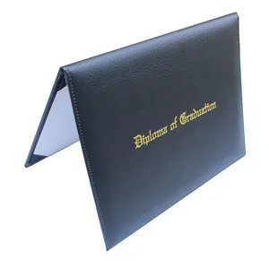 Couverture de diplôme imprimée 8.5 ''x 11'' en similicuir rembourré titulaire de diplôme certificat de graduation couvre la taille de la lettre (noir)