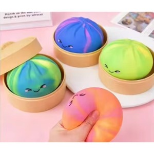 <b>Mix</b> Designs Hot Selling Mystery <b>Box</b> New Squishy Fidget Bun Rainbow Color Steamed Bun Stress Relief Fidget Toy for Kids Adults - Product Image 3