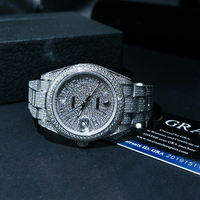 Montre pour homme en argent sterling de haute qualité, personnalisée, avec moissanite, à remontage automatique, mécanique, de luxe, pour tous les jours et les occasions spéciales