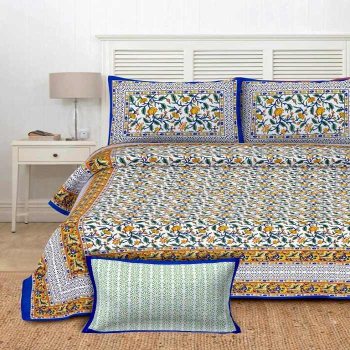 100% Cotton Woven Flat Bed Sheet Set with Pillow Cover Super King Queen Single Double Size Printed Plain Solid Soft Durable OEM