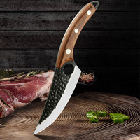 Xingye couteau de cuisine OEM, Logo personnalisé 6 pouces, couteau de chasse à lame fixe incurvée avec gaine en cuir