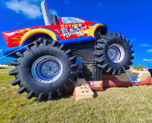 Aufblasbare Hüpfburg Rutsche Hüpfhaus Monster Truck Hüpfburg-Kombi Kommerzielles Sprungkissen Springburg zum Verkauf - Product Image 4