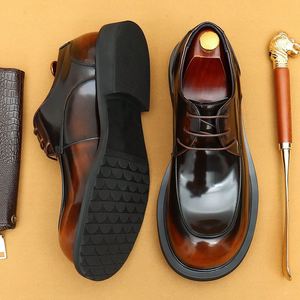 Men's Genuine Leather <b>Platform</b> Dress Shoes Formal <b>Oxfords</b> Business Office Handmade Lightweight Breathable Anti-Slip Wedding - Product Image 2