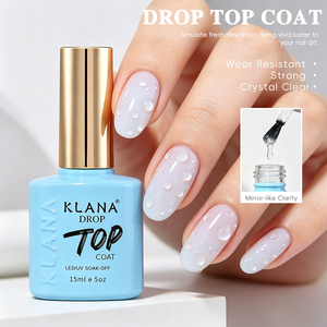 KLANA A+B Water Drop Gel Kit 3D High Gloss Crystal <b>Top</b> <b>Coat</b> Set 15ml Non-Toxic Scratch Resistant Long Lasting <b>Top</b> <b>Coat</b> - Product Image 3