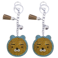 Porte-clés Winnie l'ourson tendance et orné de pierres, accessoire de sac pour femme, pendentif porte-clés