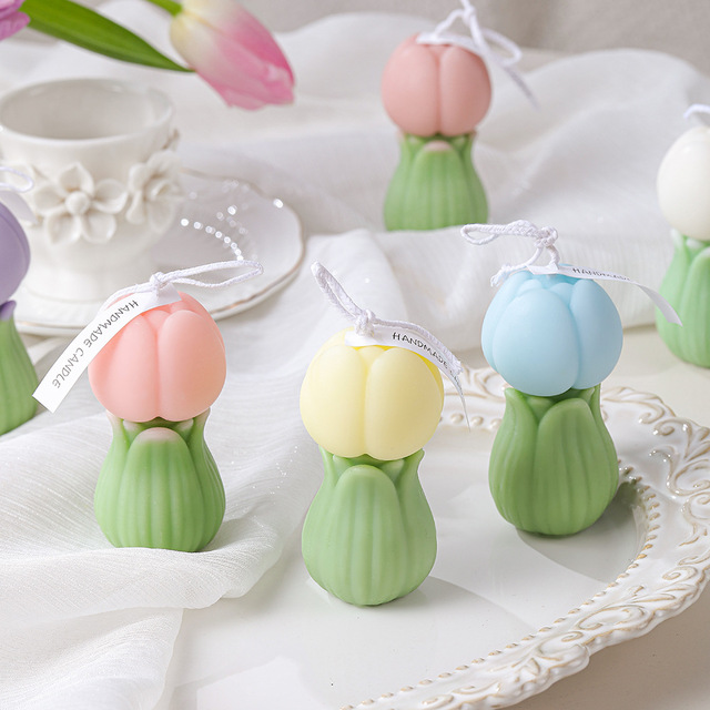 Mother's Day Scented Candle Atmosphere Sense Small Candle Smokeless Candle Flower Shape Candle
