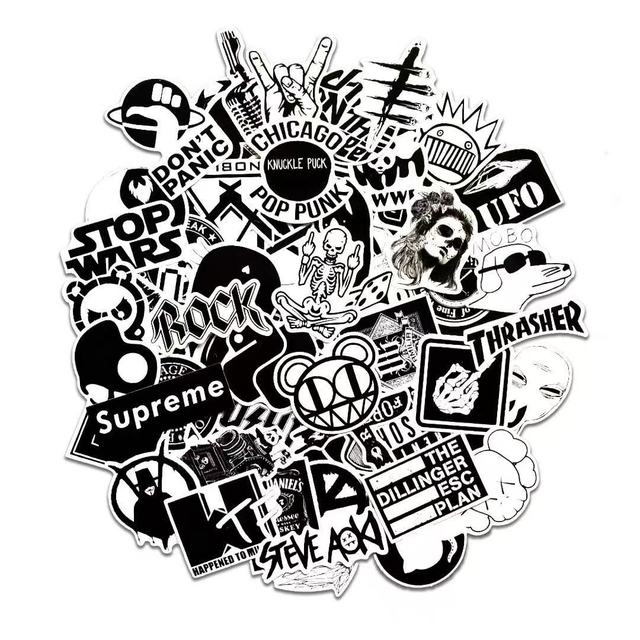 Cool Aesthetic Eco-friendly PVC Vinyl Waterproof Die Cut Decorative Stickers Punk Rock Magazine INS Style Fashionable Dark