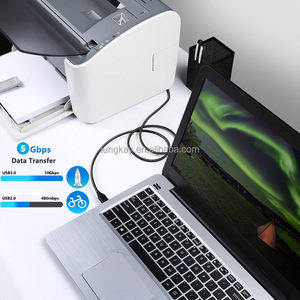 LUNG KAY 1M 2M 3M Wholesale <b>Printer</b> Usb 3.0 Data <b>Printer</b> Cable Copper 5Gbps Transfer Speed Black Am to Bm <b>Printer</b> Cable - Product Image 2