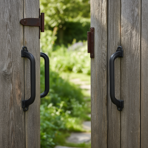 Poignées de porte de grange rustiques en acier au carbone robuste de 9 pouces, poignées de portail de jardin - Product Image 3