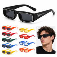 Lunettes de soleil punk unisexes tendance en gros, protection UV400, pour la conduite en extérieur et la plage, lunettes de soleil vintage carrées personnalisées avec protection UV