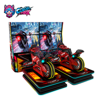 Simulateur de course coloré pour 2 joueurs, enfants et adultes, divertissement, 4 écrans, moto, jeux d'arcade à pièces