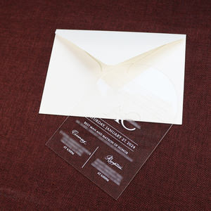 دعوة جميلة من DIY مصنوعة يدويًا من القماش الأبيض مع ظرف من الأكريليك الشفاف مناسبة لحفلات الزفاف وأعياد الميلاد وحفلات السنة - Product Image 4