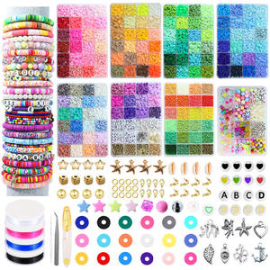 2000 + pièces perles d'argile douce kit <span class=keywords><strong>de</strong></span> bricolage coloré à <span class=keywords><strong>la</strong></span> main fabrication <span class=keywords><strong>de</strong></span> bijoux fournitures pour Bracelets colliers enfants Arts artisanat pour l'école - Product Image 3
