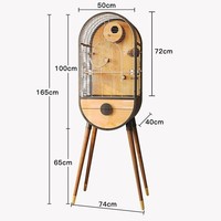 Cage à oiseaux Guanghe de haute qualité, DIY, luxe, grande taille, intérieur en acier inoxydable, bois massif, ronde, écologique, durable, pour perroquets