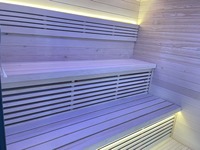 Sauna Tradicional Finlandesa Moderna para Exteriores, Sauna Seca de Infrarrojos Lejanos, de Madera de Hemlock y Cedro Rojo, Portátil, para el Hogar, Venta al por Mayor