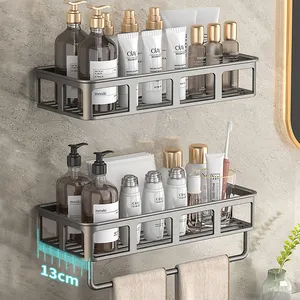 Sunwex Space Aluminium Muurbevestiging Zelfklevende Badkamer Organizer Rek Douche Opslag Shampoo Houder Badkamer Opbergrek