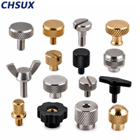 CNC Machined Knurled Knob Custom Metal Control Knobs Thumb Screw Fasteners Precision Adjustment Parts Brass Stainless Steel OEM
