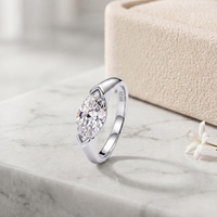 Bague de luxe en argent sterling 925 avec moissanite taille marquise pour femme, bijou délicat en argent pour mariage et fiançailles