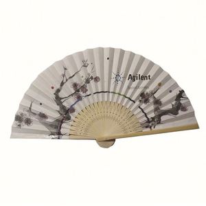 Éventail pliant en bambou double face, motif Noël, en papier artisanal - Product Image 5