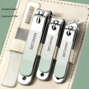 Manicure Scissors With Straight Blunt Tip Steel Handle Nail Clipper Set For Cuticle Care And Nail Polish File