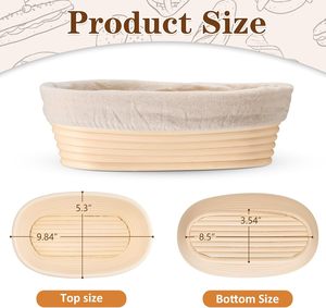 Cesta de fermentación de pan artesanal de ratán, no tóxica, apta para lavavajillas y horno, para la fermentación del pan artesanal - Product Image 2