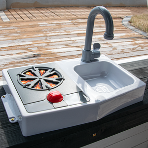 Casita de Juegos de Madera para Exteriores con Puerta, Ventana y Fregadero para Juegos de Jardín y Uso en Cabañas para Niños - Product Image 2