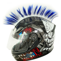 Perruque Mohawk pour casque de moto, accessoire de crête en cheveux synthétiques, vente directe usine, pour hommes et femmes motards, personnalisation de casque