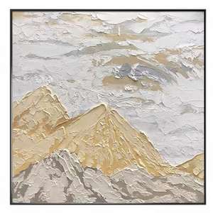 Moderne crème 3D texturé écologique <span class=keywords><strong>acrylique</strong></span> toile mur Art paysage peint à la main montagne Image salon maison bureau - Product Image 5