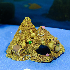 Refugio Redondo de ABS para Reptiles Pequeños PKY, Decoración para Acuarios y Peceras con Diseño de Máscara <span class=keywords><strong>Africana</strong></span> - Product Image 4