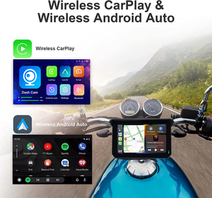 Écran d'affichage GPS de navigation pour moto portable 5 pouces IPX7 étanche, Carplay, écran pour moto, moniteur, double caméra, <span class=keywords><strong>enregistreur</strong></span> de conduite - Product Image 3