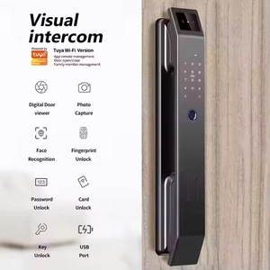 Serrure intelligente contrôlée par l'application Tuya, reconnaissance faciale 3D et empreintes digitales, clavier numérique à écran tactile, code clé pour porte en bois, usage domestique - Product Image 2