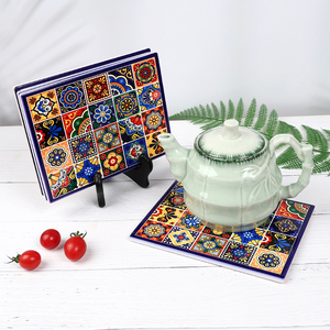 Posavasos y Salvamanteles <span class=keywords><strong>de</strong></span> Cerámica con Diseño Clásico Impresos con UV, Directo <span class=keywords><strong>de</strong></span> Fábrica, Forma Rectangular, Ecológicos, con Asa <span class=keywords><strong>de</strong></span> <span class=keywords><strong>Corcho</strong></span> - Product Image 3
