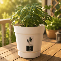 Pot Bunga PP Bentuk Meruncing Terintegrasi dengan Alas dan Lubang Drainase, Finishing Matte, Untuk Penggunaan di Lantai, Ukuran Besar, Ramah Lingkungan, Biodegradable, Untuk Berkebun di Rumah
