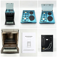 Four à convection à gaz autonome 50 cm, 4 brûleurs (2 gaz + 2 électriques), 80 L, acier inoxydable, multifonction, pour restaurant et usage domestique
