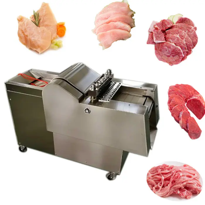 Máquina cortadora de carne de fácil limpieza, máquina cortadora de pollo congelado, máquina cortadora de carne comercial