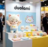 Peluche personnalisée en coton doux avec oreilles de chat et personnage humain pour cadeau promotionnel