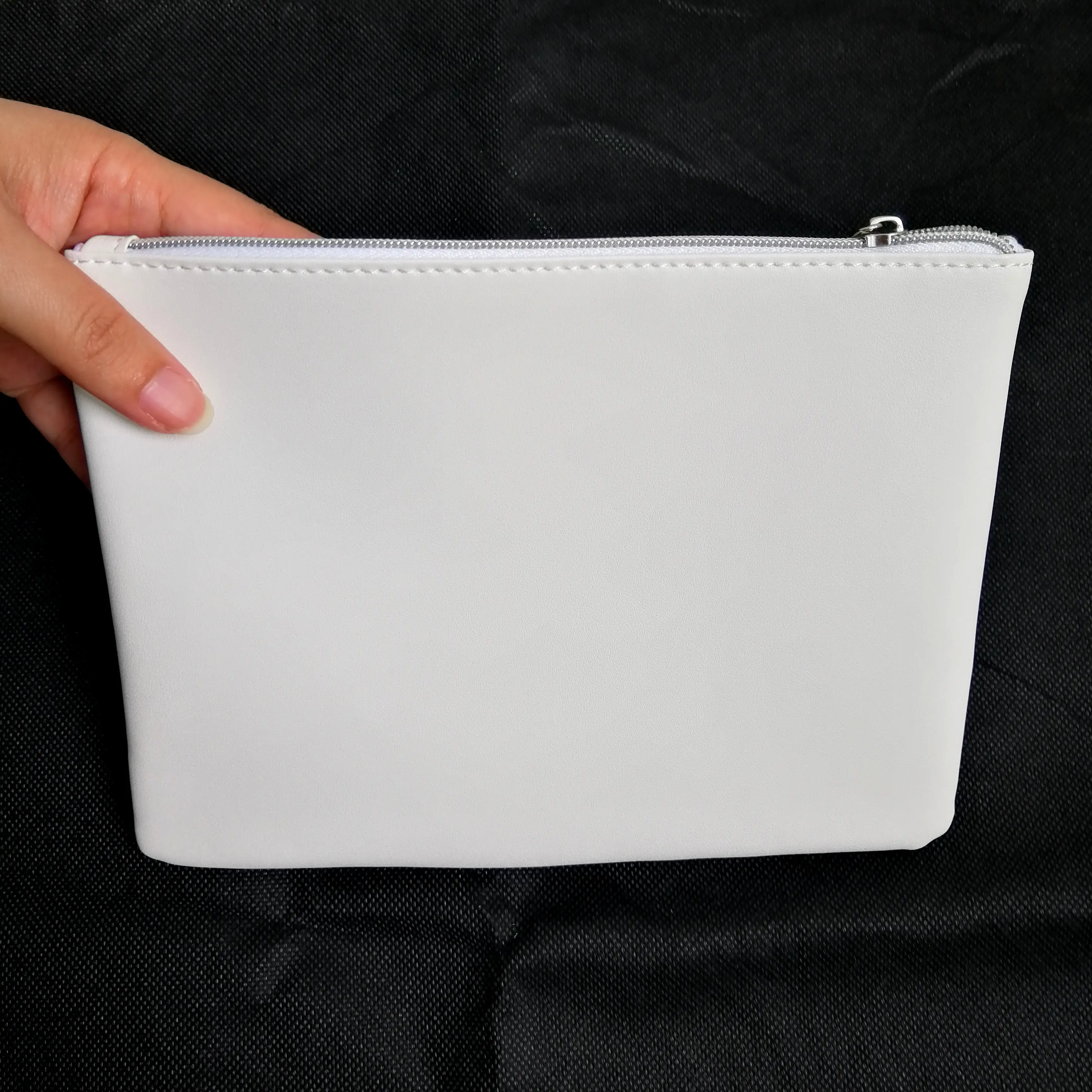 Высококачественный косметический кошелек на молнии с застежкой-молнией, кошелек, сумка, белая косметичка из искусственной кожи для женщин