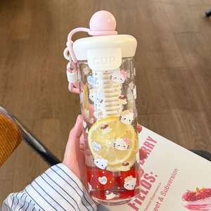 Hello Kitty Plastic Cup 600Ml With Straw And Strap For Girls Summer Drinkware Gift - Product Image 1
