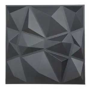 Matt Black Diamend Shape 3D PVC Wall Panel /Sticker For Wall Decoration