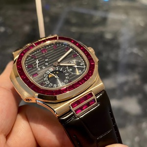 <b>Top</b> High Quality Elegant Tonneau Luxury <b>Rose</b> Gold Diamond Set Ruby Bezel Crocodile Leather Strap Sport Men's Business Mechanical - Product Image 3