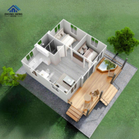 Casa Contenedor Expandible de Acero, Prefabricada, Modular, Moderna, de Lujo, Plegable, Portátil, Móvil, de 2, 3, 4, 5 Dormitorios, Tipo Villa o Almacén