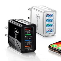 Chargeur rapide 4 ports USB pour tablette Samsung QC 3.0 Chargeur mural rapide Adaptateur de prise US EU UK pour iPhone