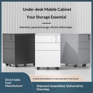 Armadio Archivio in Acciaio Mobile per Ufficio con 3 Cassetti, Serratura, Ignifugo, Design Moderno e Semplice - Product Image 2