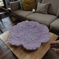 Assiette en céramique de dentelle gaufrée vintage Assiette en céramique florale Vaisselle pour plateau à dessert de fête de mariage