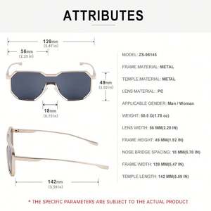 Gafas de Sol Cuadradas con Marco Metálico y Protección UV400, Estilo Gótico Steampunk 2024 para Hombre - Product Image 5